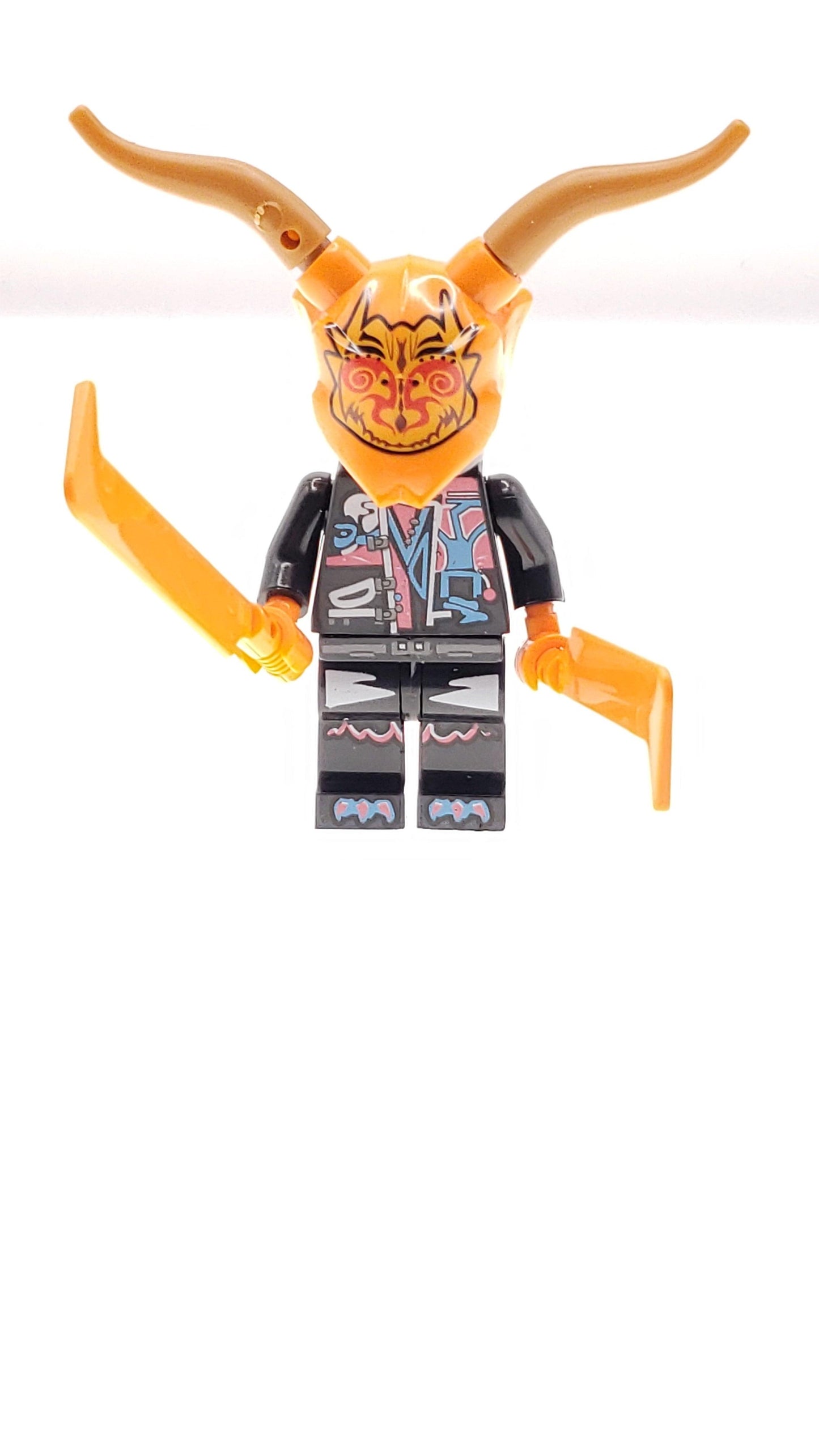 Custom Lego Compatible Ninjago Orange Oni Mask Minifig
