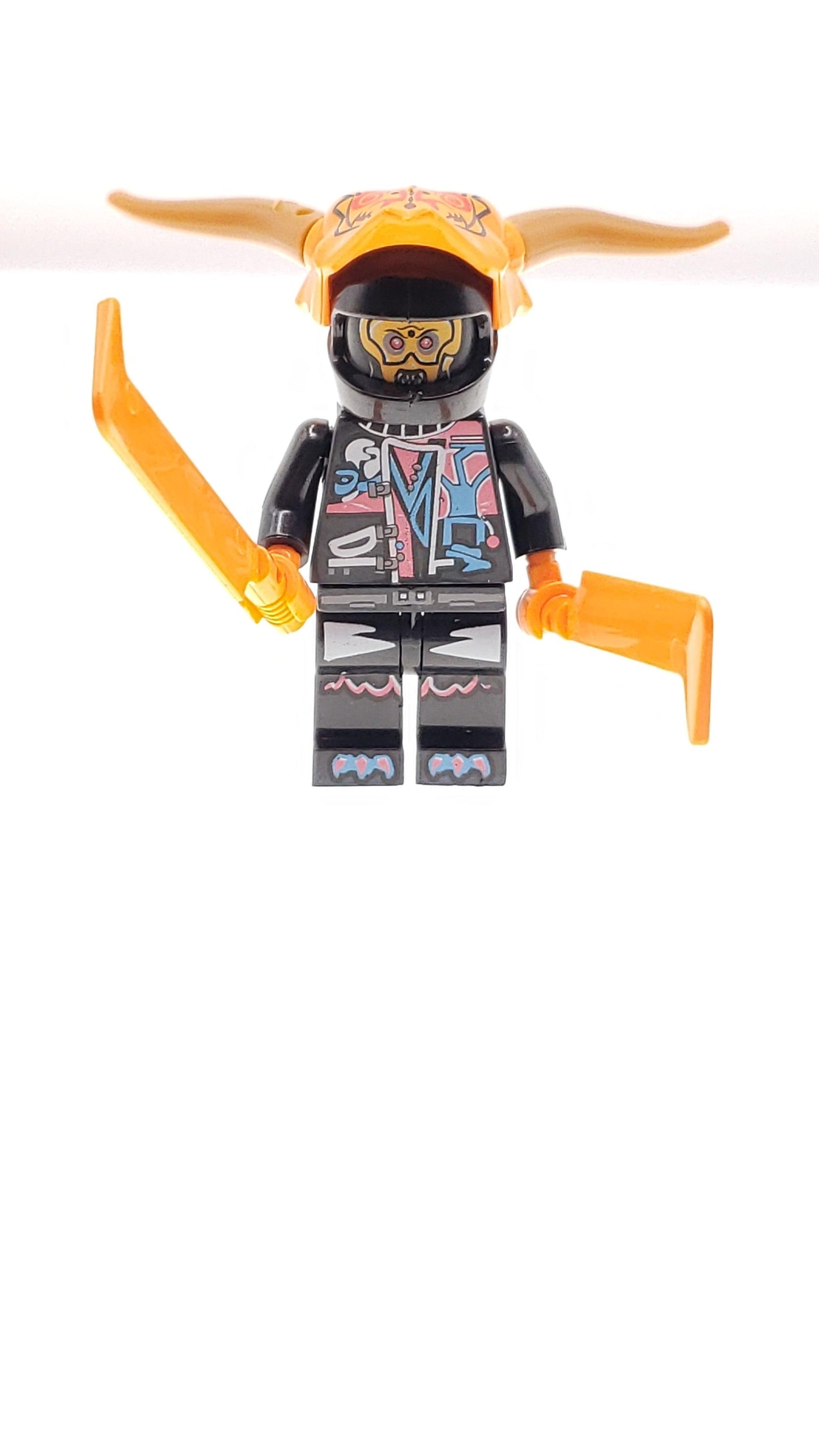 Custom Lego Compatible Ninjago Orange Oni Mask Minifig