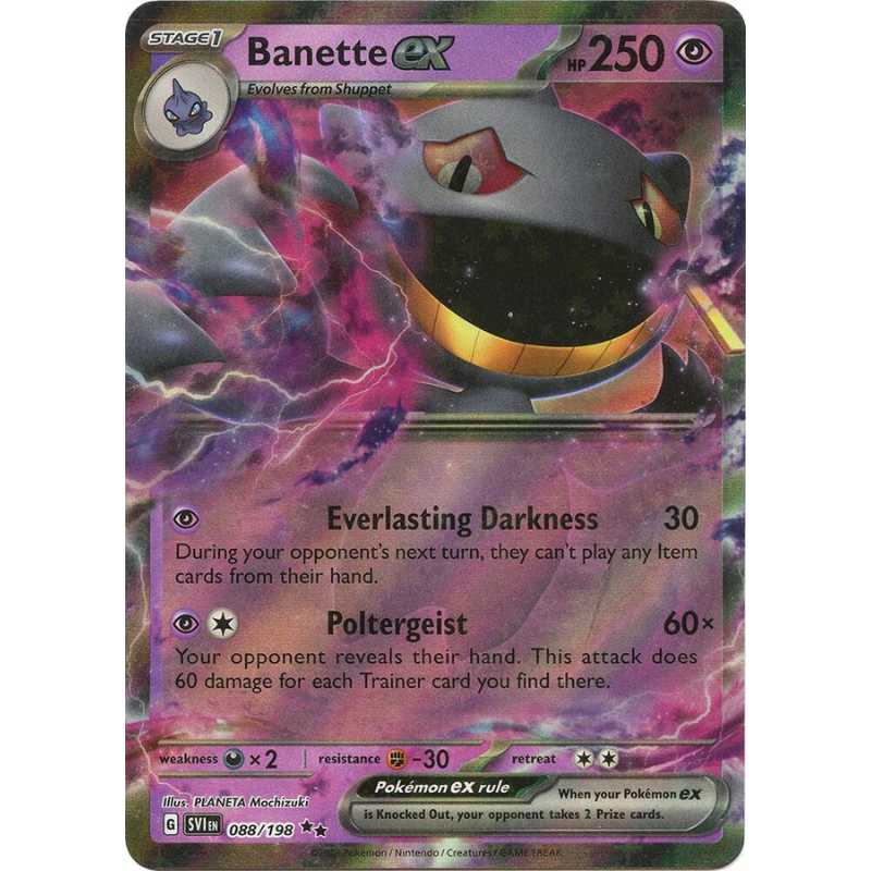 what pokemon set has 198 cards scarlet and violet Banette ex