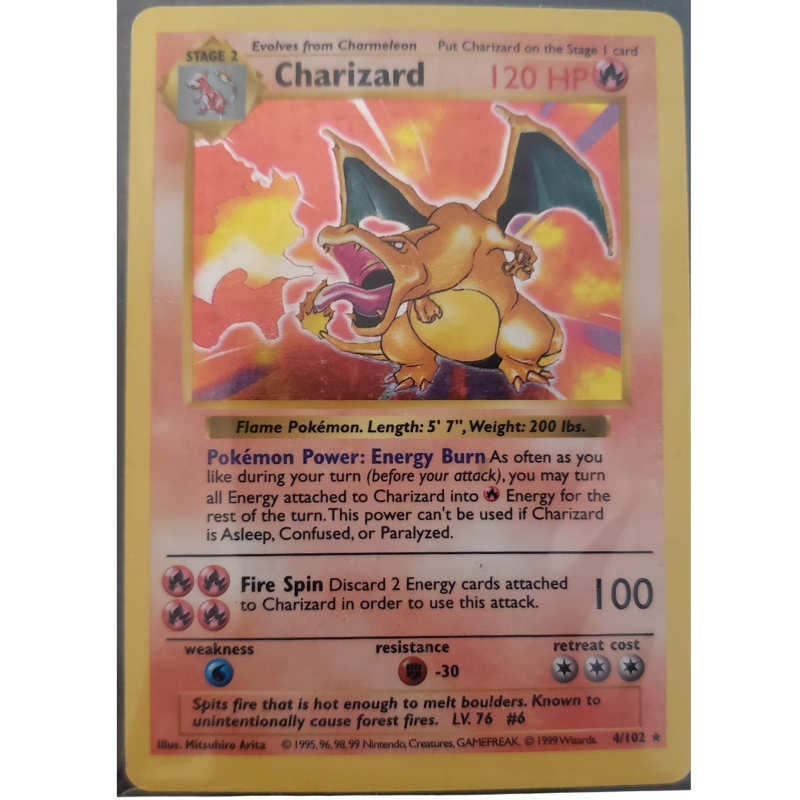 Pokmon Charizard - Base Set (Shadowless) #004/102 Dx Games & More Pokmon Charizard - Base Set (Shadowless) #004/102 Dx Games & More