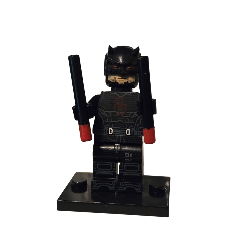 Custom Lego Compatible Marvel - Dare Devil Black Suit Minifig