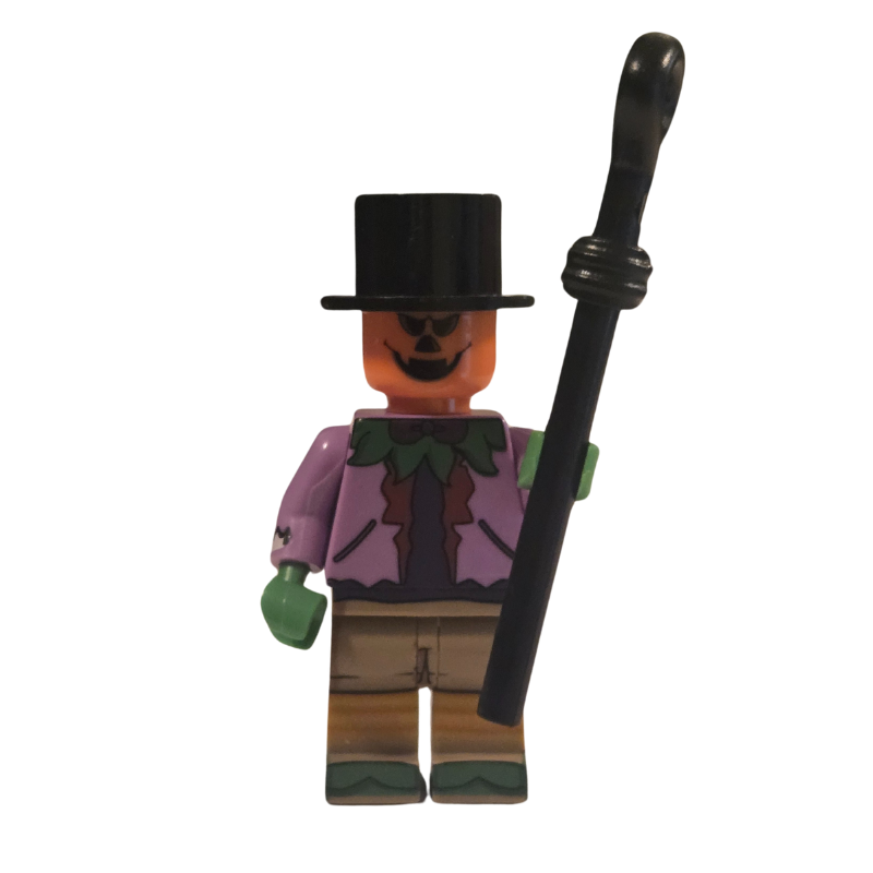Custom Lego Compatible Pumpkin head with cane Minifig