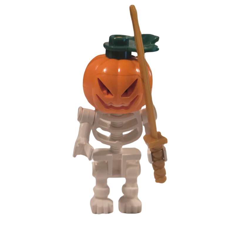 Custom Lego Compatible Skeleton w/pumpkin head Minifig