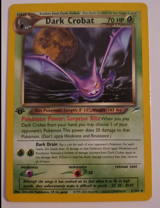 1st edition Dark Crobat - Neo Destiny #002/105 (Lightly Played)