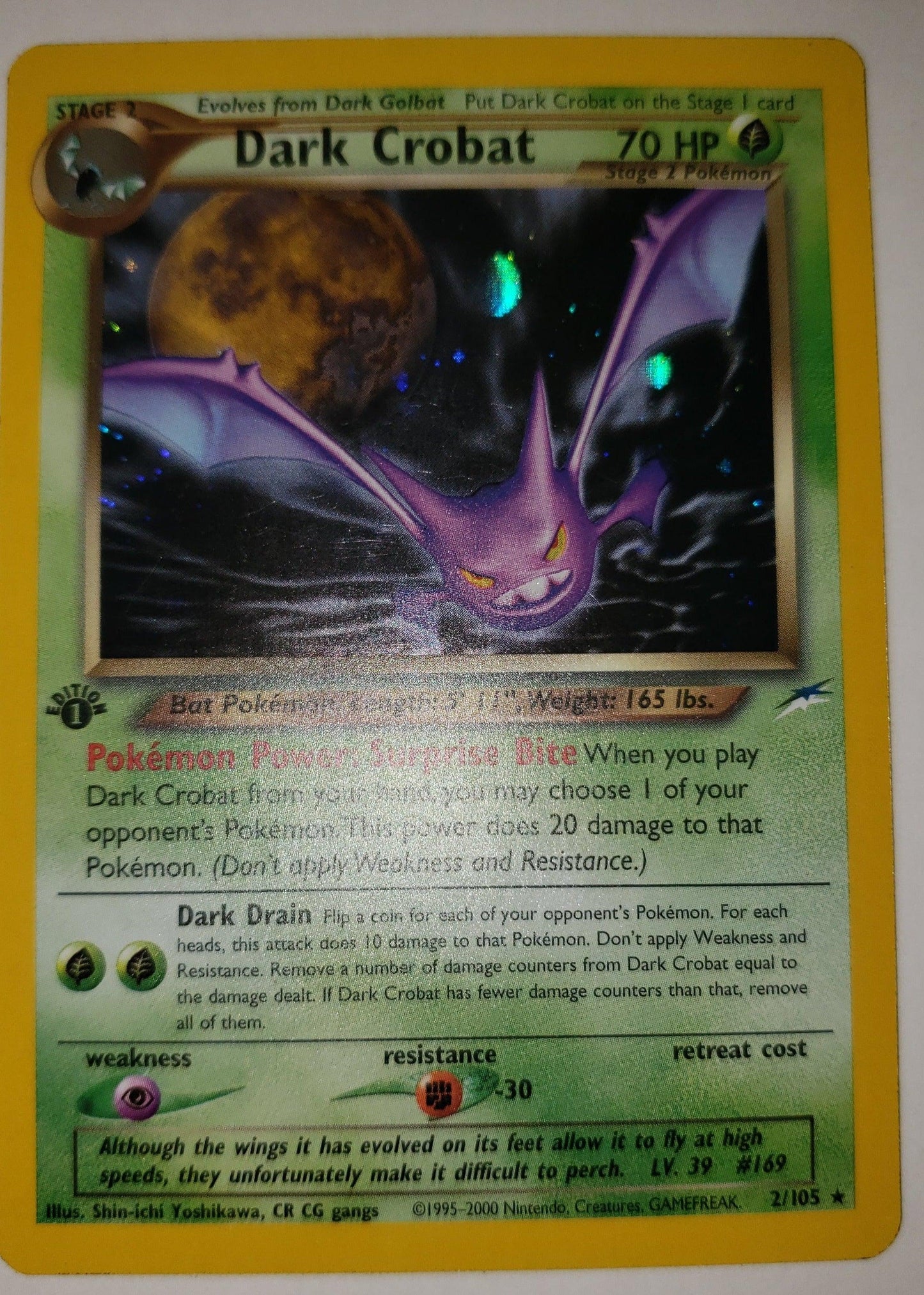 1st edition Dark Crobat - Neo Destiny #002/105 (Lightly Played)