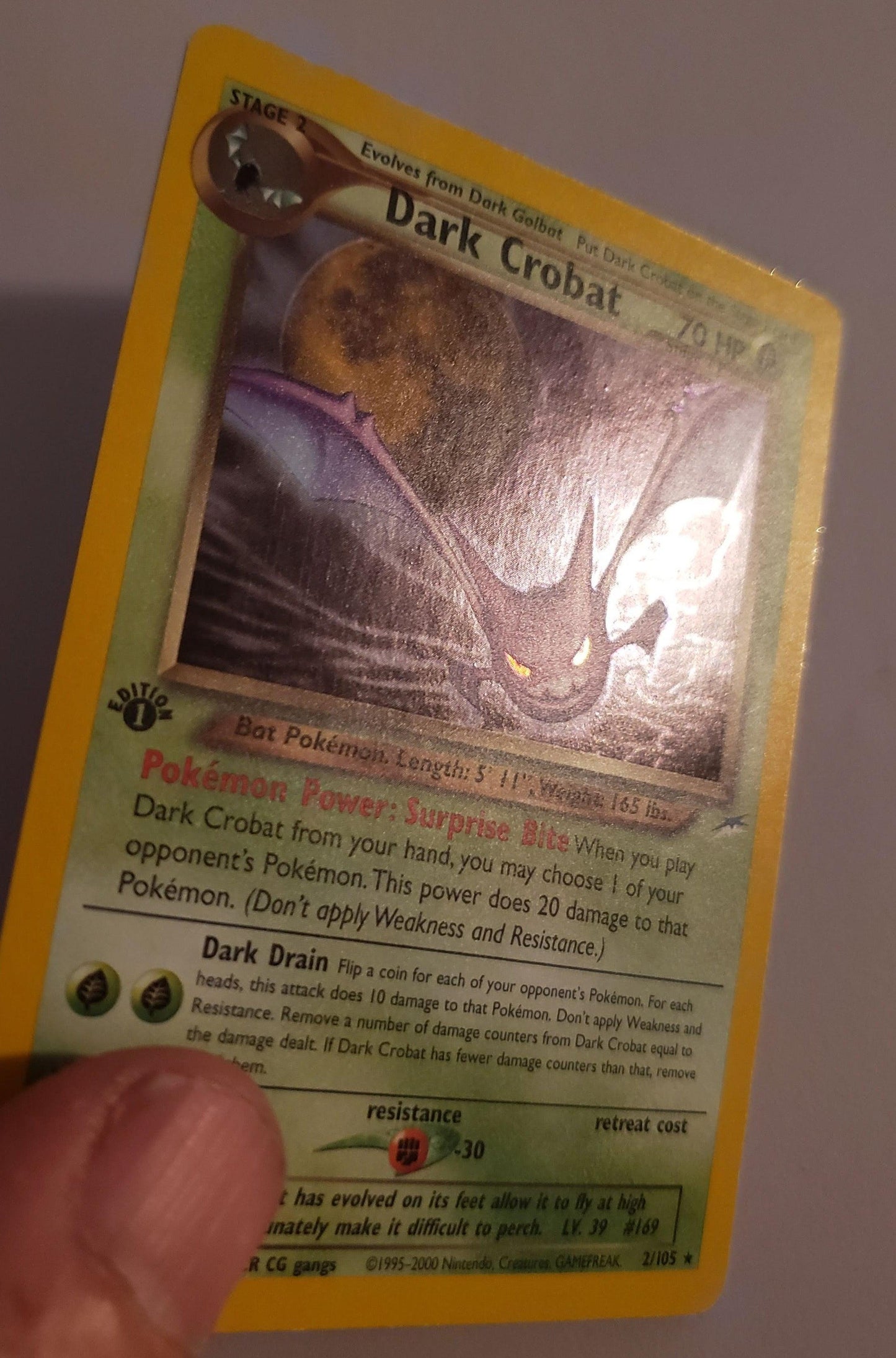 1st edition Dark Crobat - Neo Destiny #002/105 (Lightly Played)