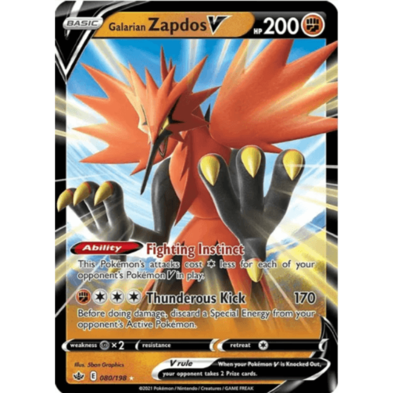 Galarian Zapdos V - Chilling Reign #080/198