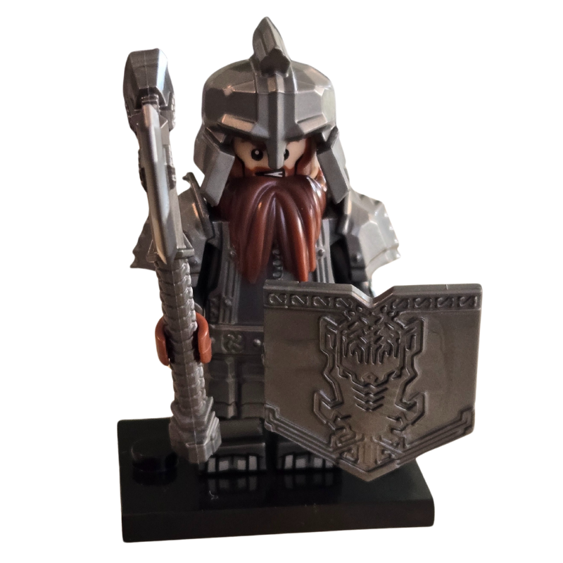 Lego Compatible Grey Armor Dwarf Axe Minifig