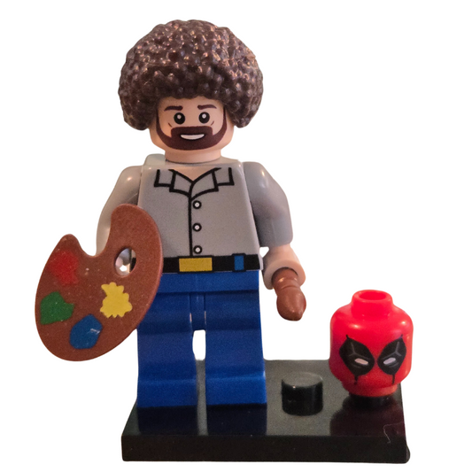 Lego-kompatible Deadpool Bob Ross benutzerdefinierte Minifigur