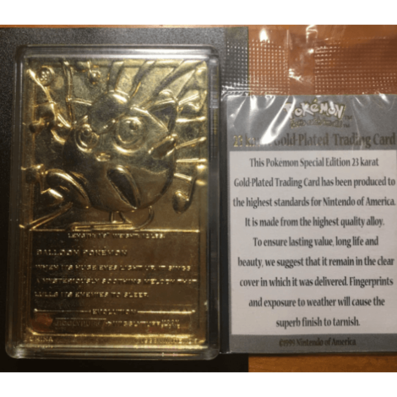 Limited Edition 1999 Burger King Jigglypuff Gold Card #39