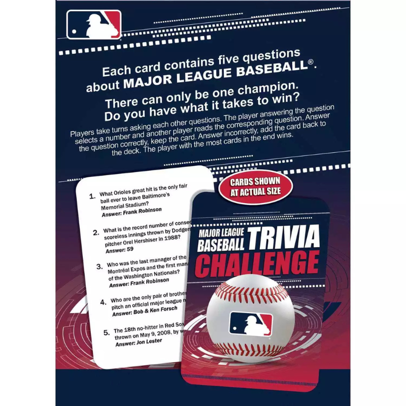 MLB Trivia Challenge Card Game