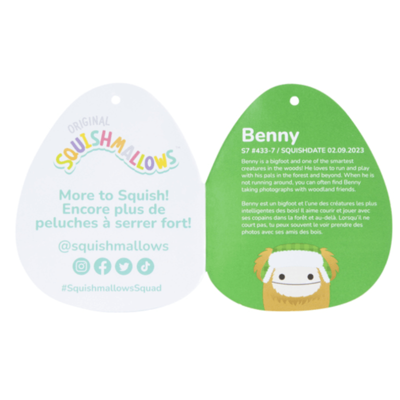 Original Squishmallow Limited Edition Holiday Benny 7.5in