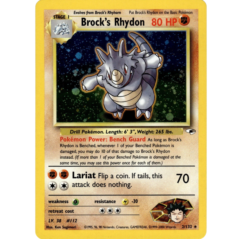 Pokémon Brock's Rhydon - Gym Heroes #002/132