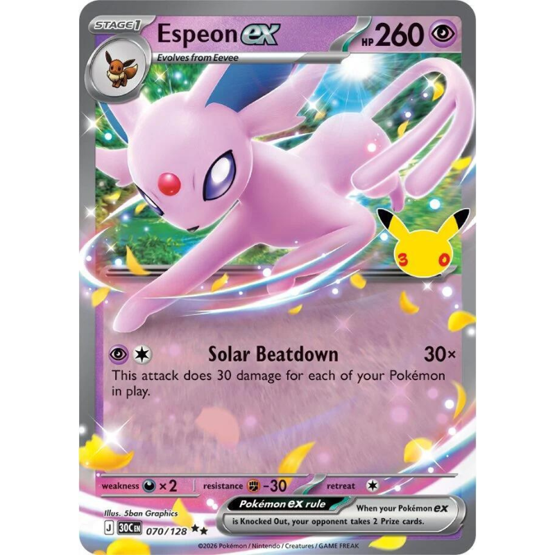 Pokémon Espeon ex - 30th Celebration #070/128 NM