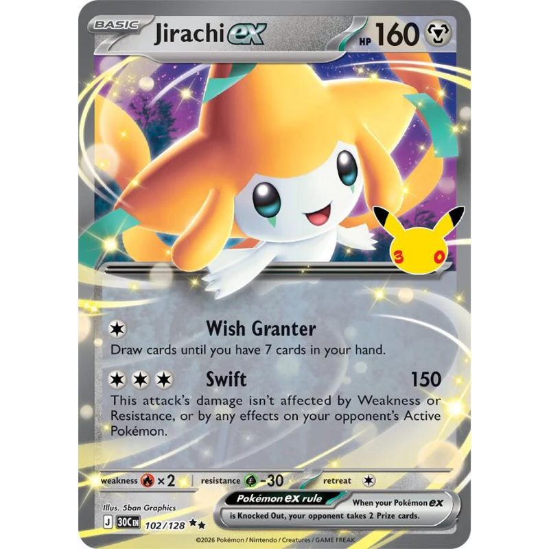 Pokémon Jirachi ex - 30th Celebration #102/128