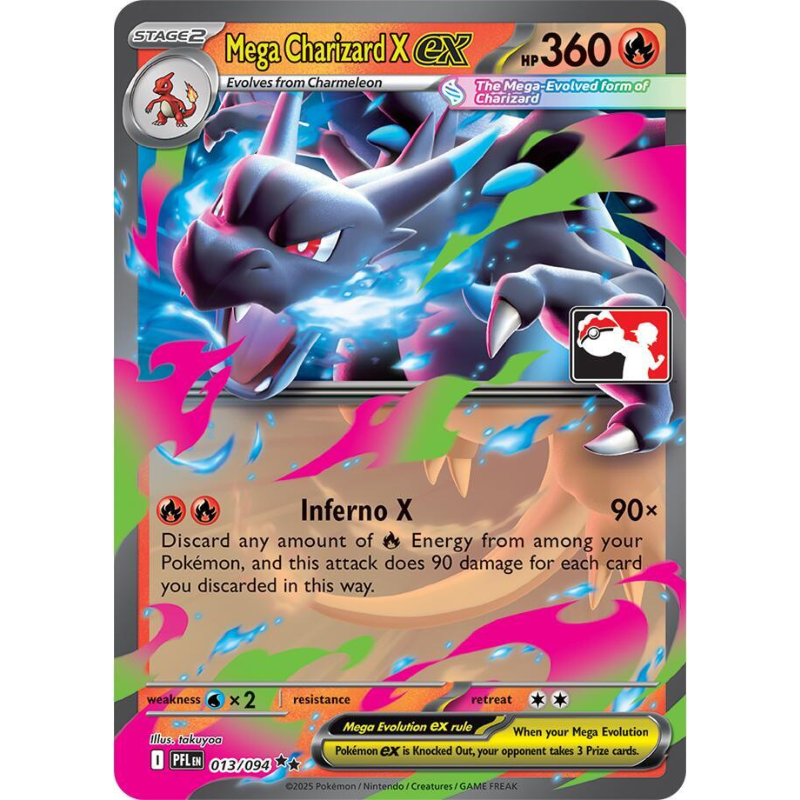 Pokémon Mega Charizard X ex - Prize Pack Series Cards #013/094 NM