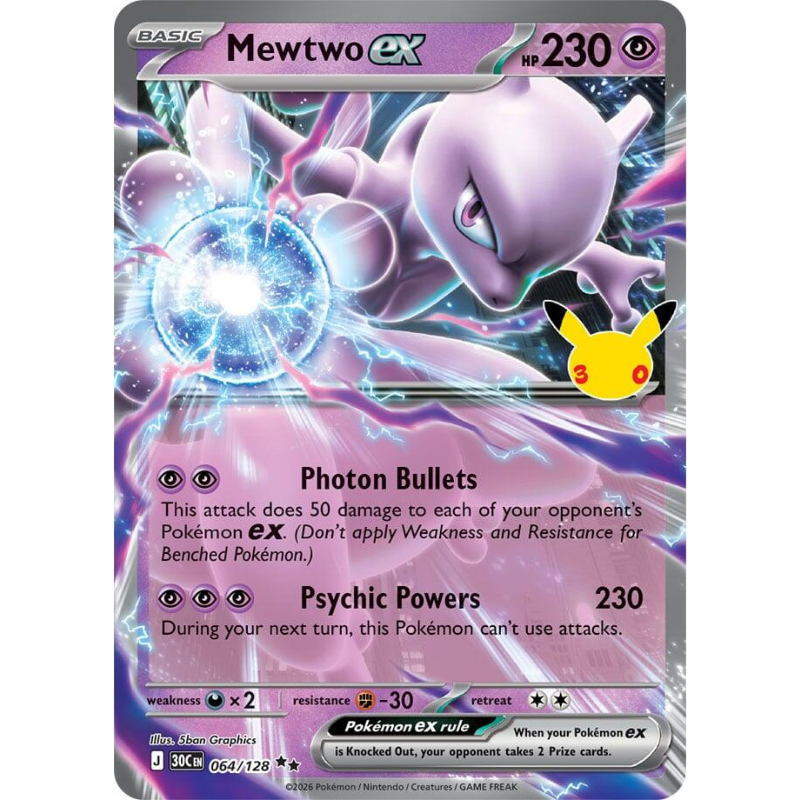 Pokémon Mewtwo ex - 30th Celebration #064/128 NM