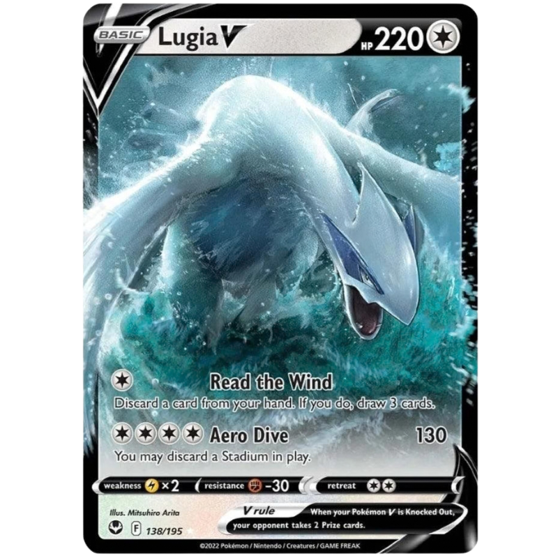 Pokémon trading card featuring Lugia with detailed artwork and text.