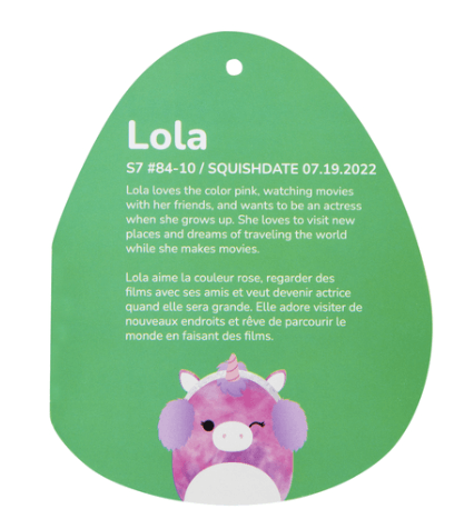 Original Squishmallows Lola the Unicorn 7.5 in
