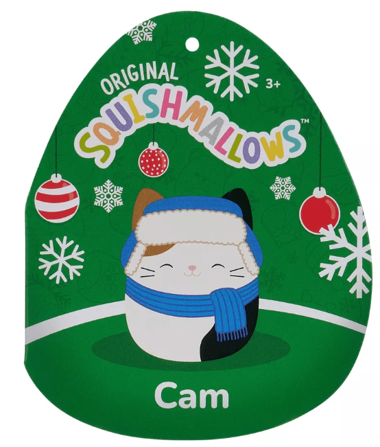 Original Squishmallows Cam with Blue Scarf and Hat 8"