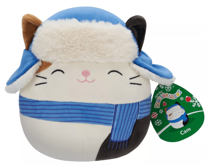 Original Squishmallows Cam with Blue Scarf and Hat 8"