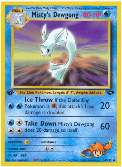 1st Edition Misty's Dewgong - Gym Challenge #054/132