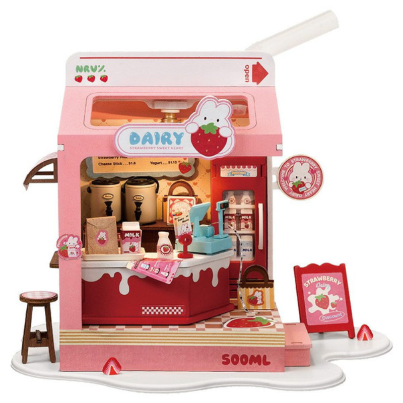 Strawberry Milk Box - Rolife DIY Miniature