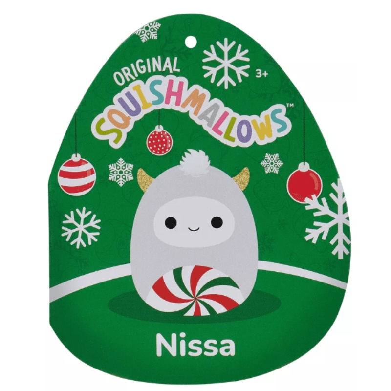 Original Squishmallows Nissa - Gray Yeti with Peppermint Swirl Belly 8"
