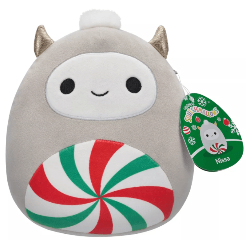 Original Squishmallows Nissa - Gray Yeti with Peppermint Swirl Belly 8"