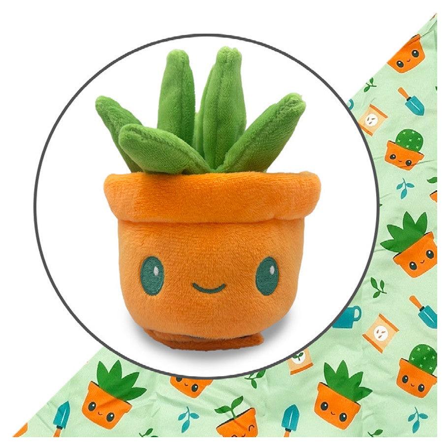 succulent stuffed animal TeeTurtle Plushie Tote Bag (Green Succulent / Gardening)