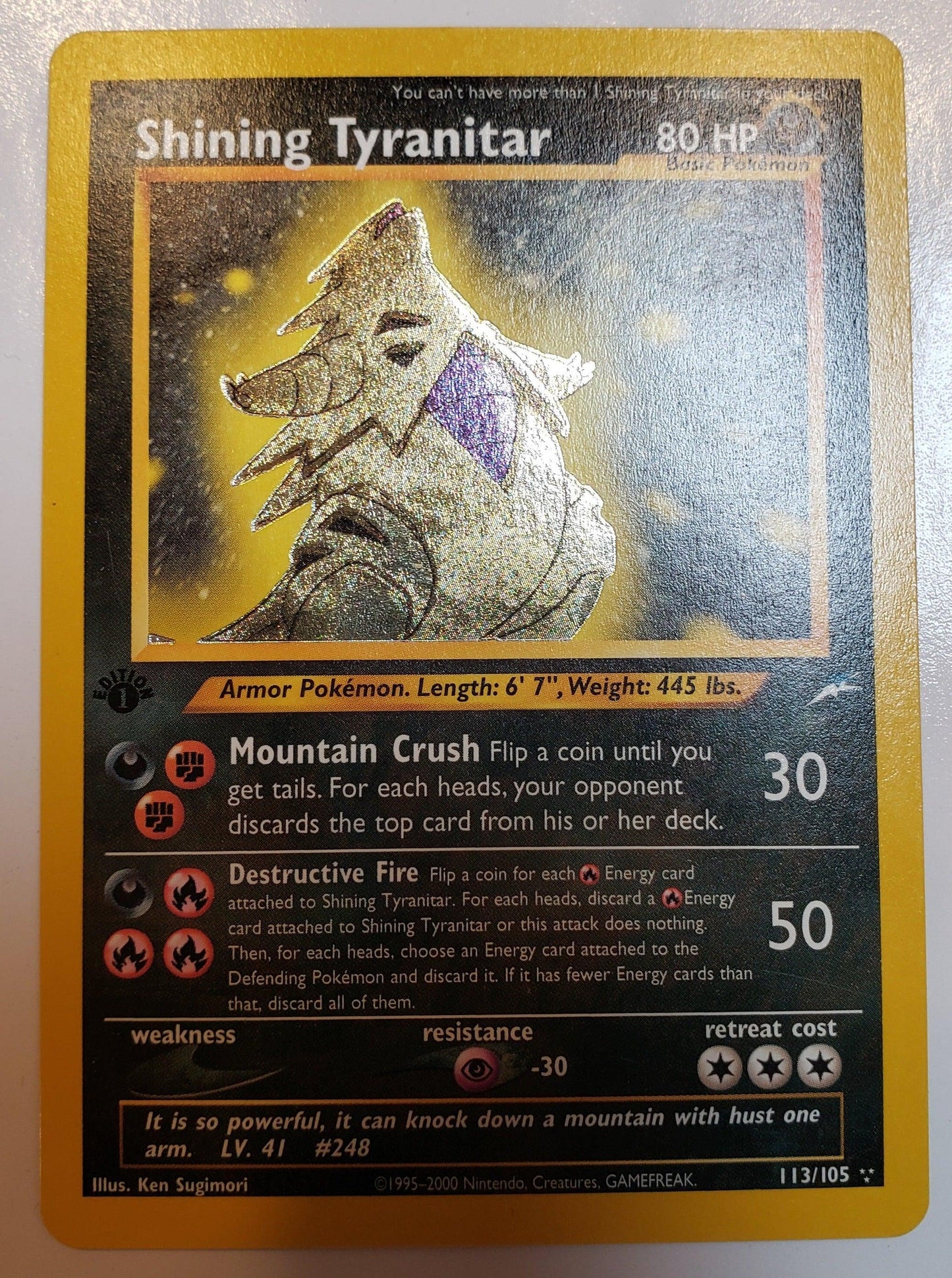1st Edition Shining Tyranitar - Neo Destiny #113/105