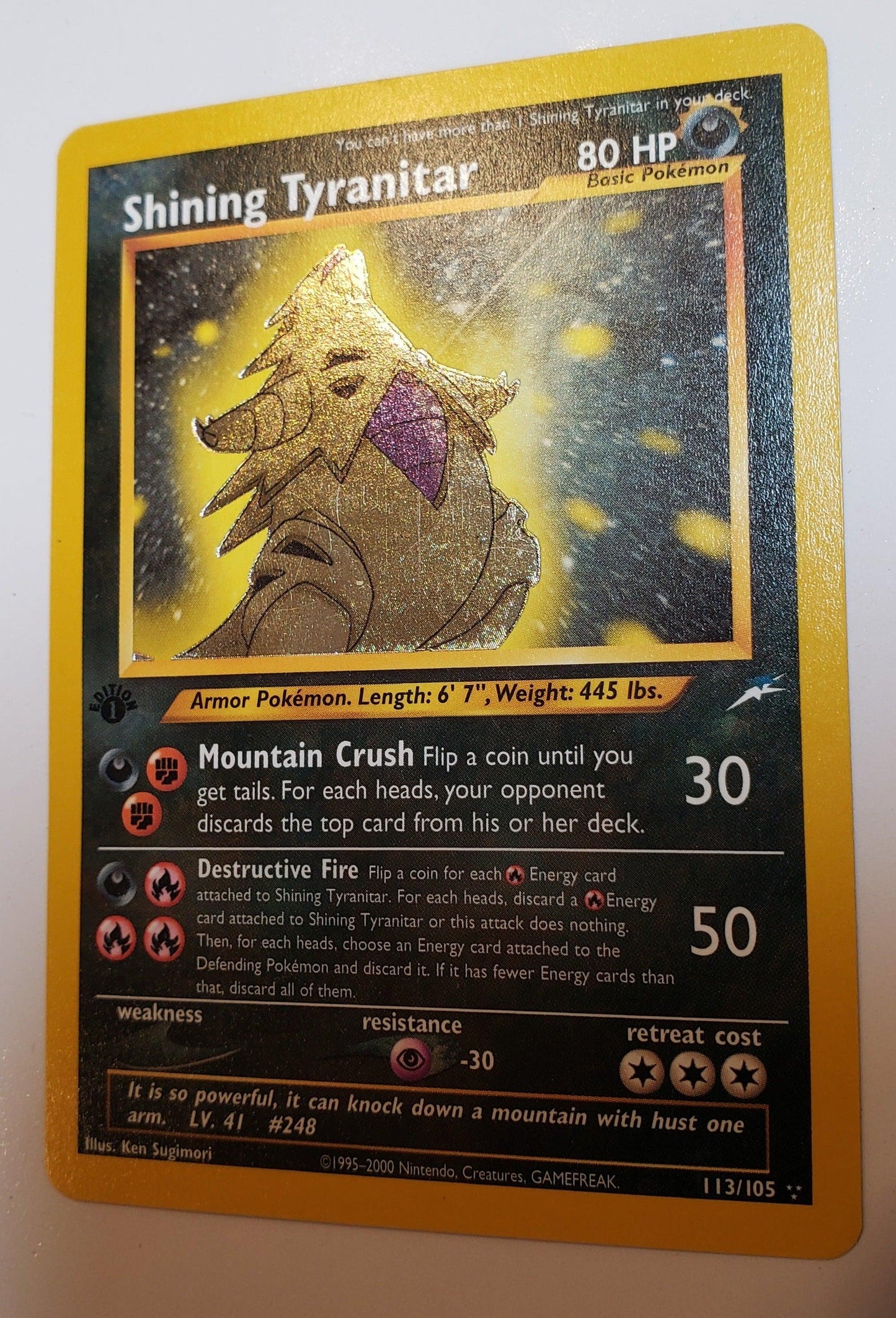 1st Edition Shining Tyranitar - Neo Destiny #113/105