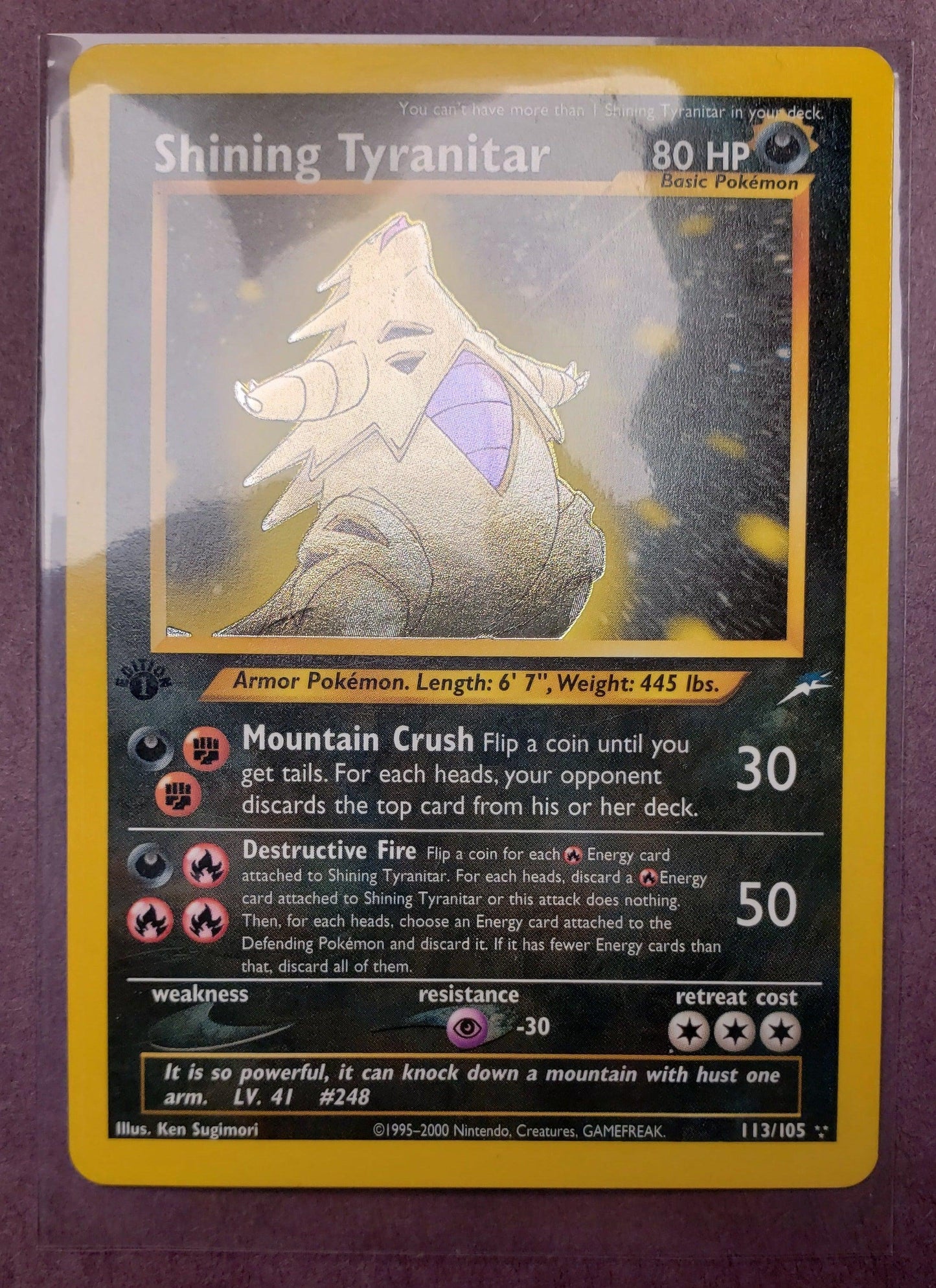 1st Edition Shining Tyranitar - Neo Destiny #113/105