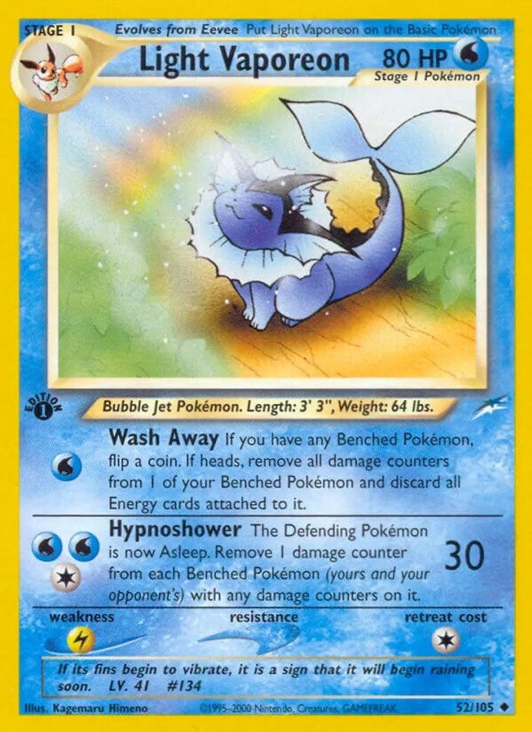 1st edition Light Vaporeon - Neo Destiny #052/105
