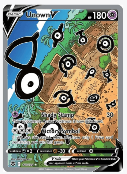 Unown V (Alternate Full Art) - SWSH12: Silver Tempest #177/195
