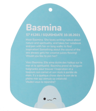 Original Squishmallows - Basmina the beluga whale 7.5in Limited Edition