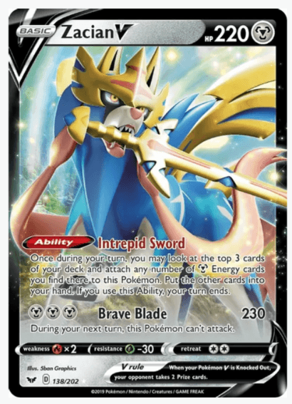 Zacian V - SWSH01: Sword & Shield Base Set #138/202