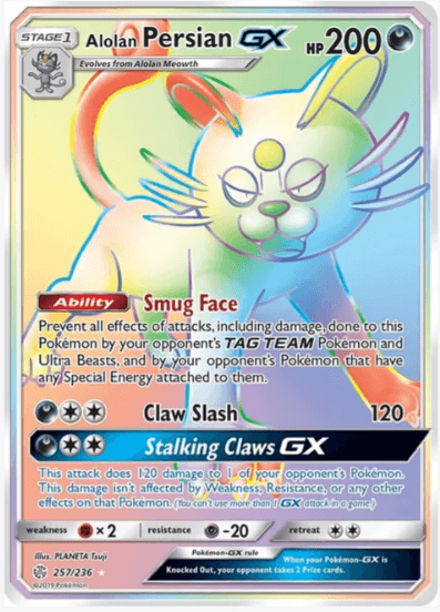 Alolan Persian GX (Secret) - SM - Cosmic Eclipse #257/236