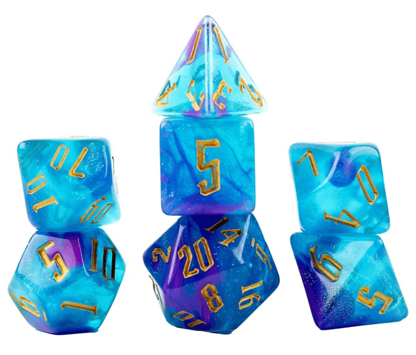 7-Set Dice Cerulean Nebula