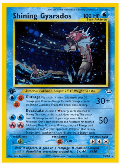 1st Edition Shining Gyarados - Neo Revelation (N3) #65/64