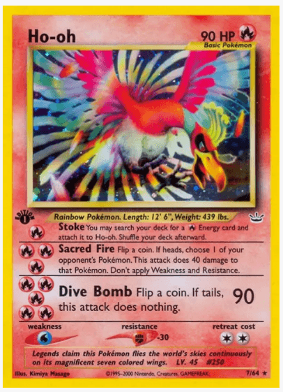 1st edition Ho-oh (7) - Neo Revelation (N3) #07/64