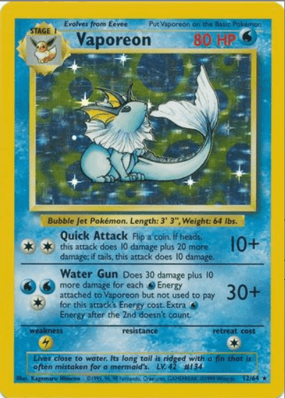 Vaporeon - Jungle #12/64 (Damaged)