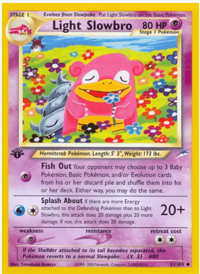 1st edition Light Slowbro - Neo Destiny #051/105 (Near Mint)
