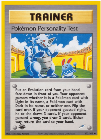 1st Edition Pokemon Personality Test - Neo Destiny #102/105 (Near Mint)