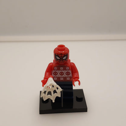 Benutzerdefinierte Lego-kompatible Holiday Spiderman-Minifigur