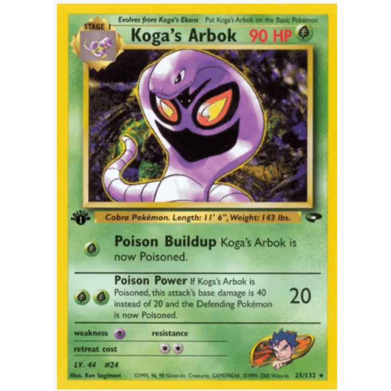 1st Edition Koga's Arbok - Gym Challenge #025/132