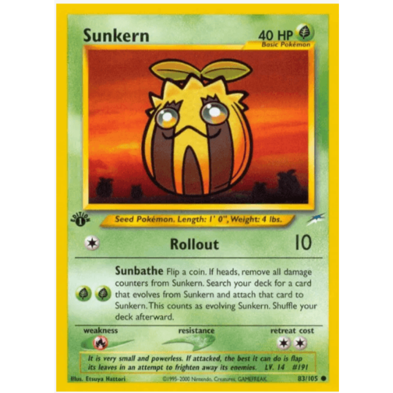 1st Edition Sunkern - Neo Destiny #083/105
