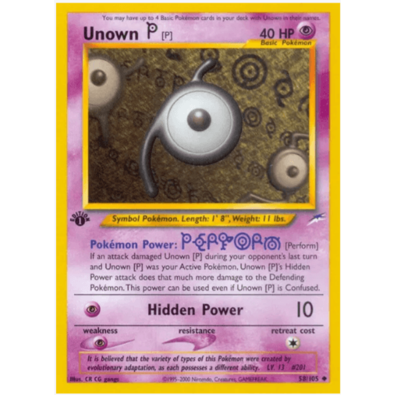 1st Edition Unown [P] - Neo Destiny #058/105