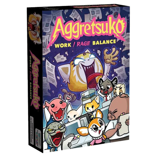 Box of Aggretsuko with cartoon characters and colorful design