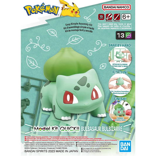 Bandai Pokémon Model Kit - Bulbasaur (Quick Model)